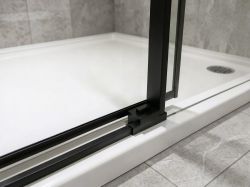 LUXOR BLACK drzwi prysznicowe 1500mm, szkło czyste