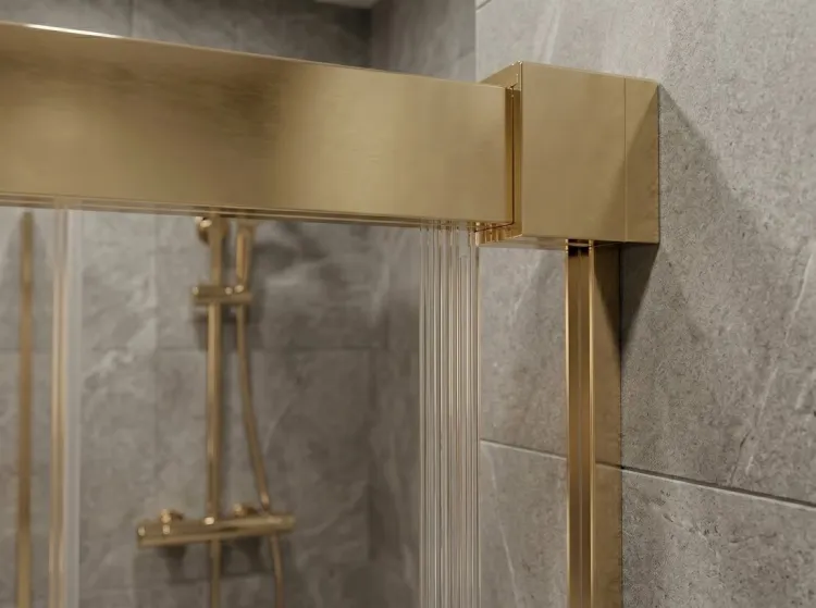 LUXOR GOLD MATT drzwi prysznicowe 1200mm, szkło czyste