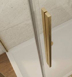 LUXOR GOLD MATT drzwi prysznicowe 1400mm, szkło czyste