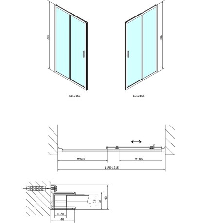 Przejdź do produktu EASY drzwi prysznicowe 1200mm,szkło czyste