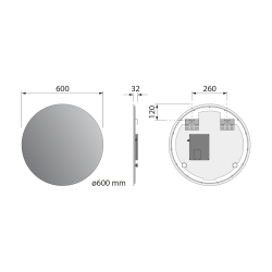 VELUR okrągłe lustro z podświetleniem LED średnica 60cm