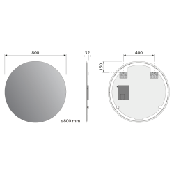 VELUR okrągłe lustro z podświetleniem LED średnica 80cm