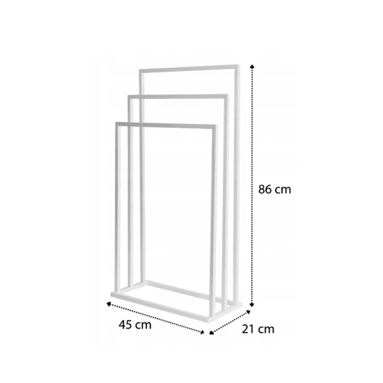 Stojak na ręczniki 450x860x210mm, biały mat