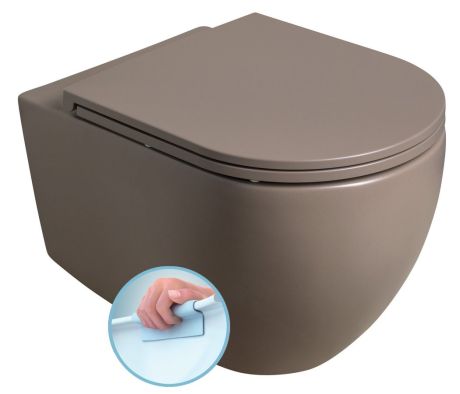 Przejdź do produktu INFINITY miska WC wisząca, Rimless, 36,5x53cm, taupe