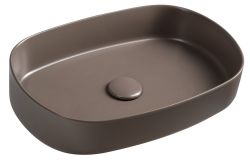 INFINITY OVAL umywalka ceramiczna nablatowa 55x36cm, taupe