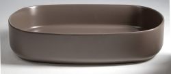 INFINITY OVAL umywalka ceramiczna nablatowa 55x36cm, taupe