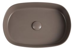INFINITY OVAL umywalka ceramiczna nablatowa 55x36cm, taupe