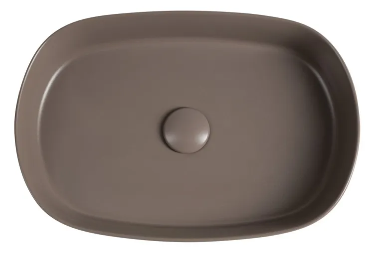 INFINITY OVAL umywalka ceramiczna nablatowa 55x36cm, taupe