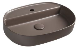 INFINITY OVAL umywalka ceramiczna nablatowa, 60x40cm, taupe
