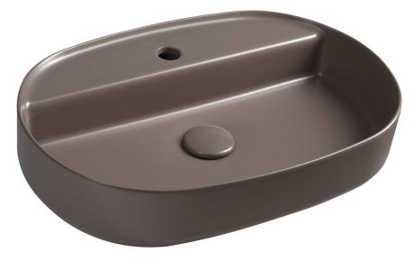 Przejdź do produktu INFINITY OVAL umywalka ceramiczna nablatowa, 60x40cm, taupe