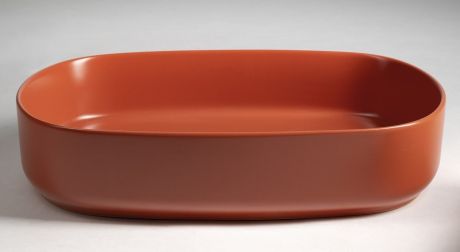 Przejdź do produktu INFINITY OVAL umywalka ceramiczna nablatowa 55x36cm, terracotta