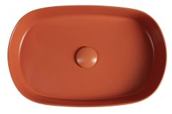 INFINITY OVAL umywalka ceramiczna nablatowa 55x36cm, terracotta