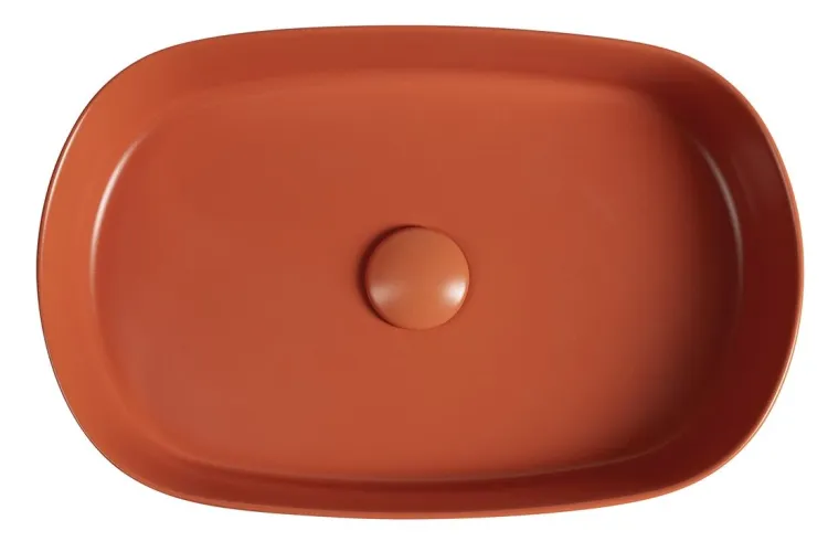 INFINITY OVAL umywalka ceramiczna nablatowa 55x36cm, terracotta
