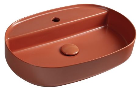 Przejdź do produktu INFINITY OVAL umywalka ceramiczna nablatowa, 60x40cm, terracotta