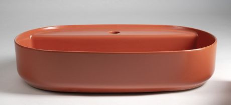 Przejdź do produktu INFINITY OVAL umywalka ceramiczna nablatowa, 60x40cm, terracotta