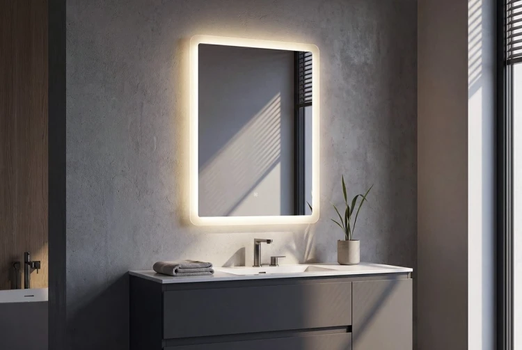 FAGO lustro z oświetleniem LED 50x70cm, czujnik dotykowy, ściemnialne