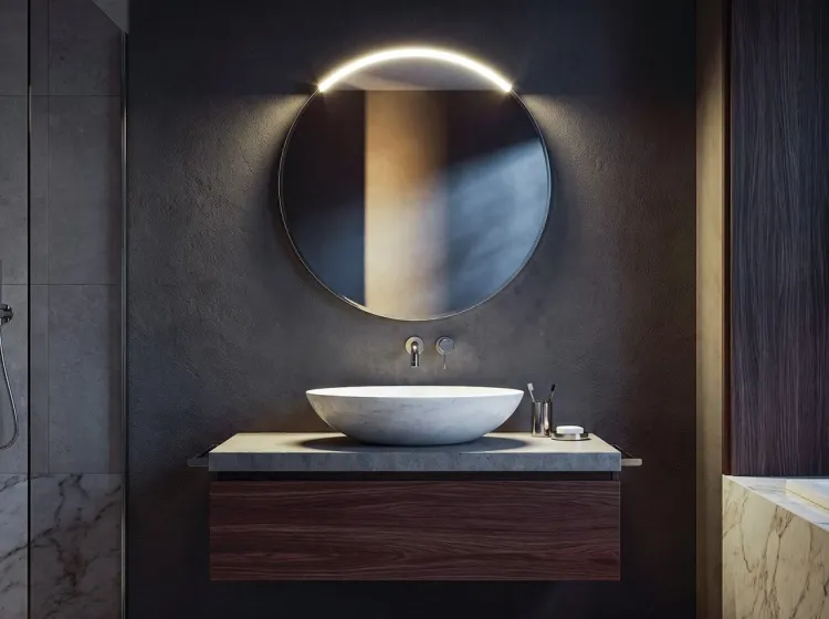 MOON LED oświetlenie 8,8W, 230V, 573x12x22mm, R400mm, chrom