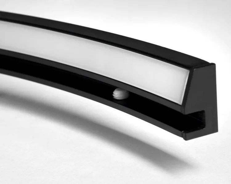 MOON LED oświetlenie 6,5W, 230V, 431x12x22mm, R300mm, czarny mat
