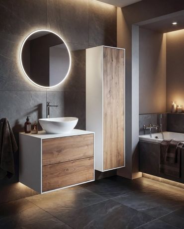Przejdź do produktu ZANYA szafka umywalkowa 60x50x46cm biały mat/dub emporio