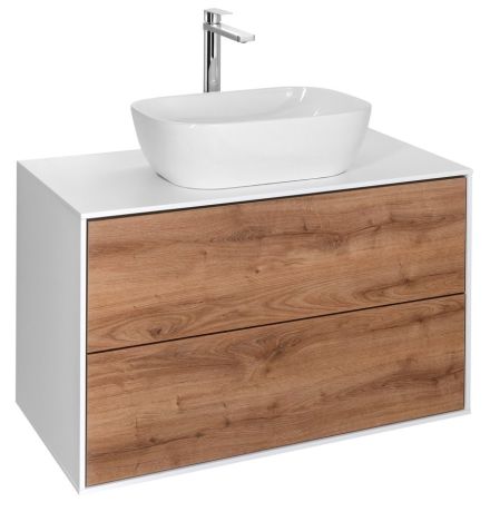 Przejdź do produktu ZANYA szafka umywalkowa 80x50x46cm biały mat/dub emporio