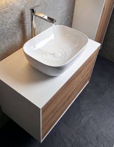 ZANYA szafka umywalkowa 80x50x46cm biały mat/dub emporio