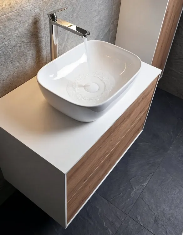 ZANYA szafka umywalkowa 80x50x46cm biały mat/dub emporio