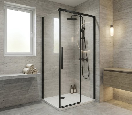 Przejdź do produktu LUXOR BLACK  kabina prysznicowa kwadratowa 1000x1000mm wariant L/P