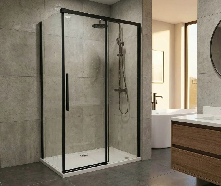 LUXOR BLACK kabina prysznicowa prostokątna 1100x800mm wariant L/P