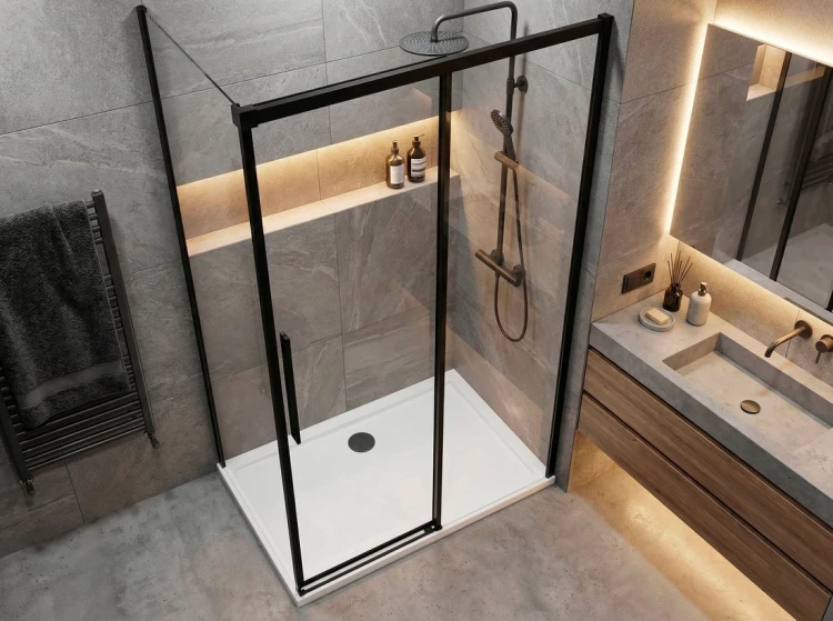 LUXOR BLACK kabina prysznicowa prostokątna 1200x900mm wariant L/P