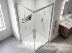 LUXOR kabina prysznicowa kwadratowa narożna 900x900mm, wejście narożne