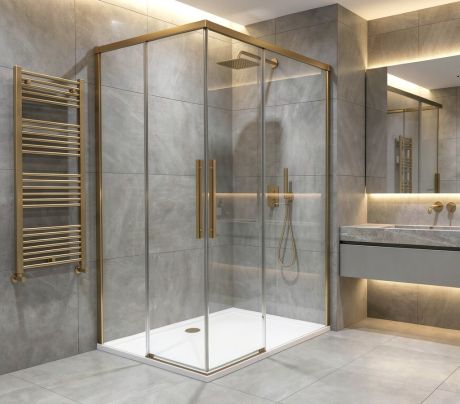 Przejdź do produktu LUXOR GOLD MATT kabina prysznicowa prostokątna 1000x800mm wariant L/P, wejście z rogu