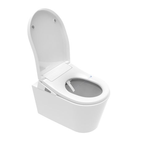 Przejdź do produktu Elektroniczna toaleta myjąca 37x56 cm z funkcją bidetu, suszenia i podgrzewaną deską WC Major&Maker Topaz biały