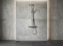 MINIMAL Kolumna prysznicowa z baterią dźwigniową, stal nierdzewna mat