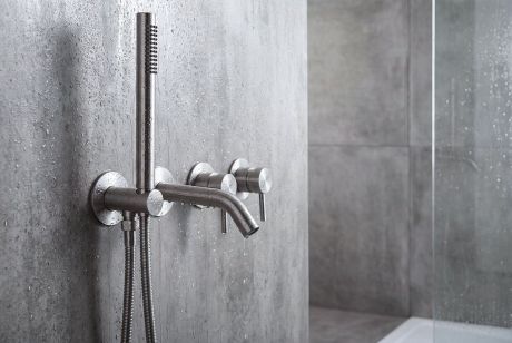 Przejdź do produktu MINIMAL bateria wannowa podtynkowa, kompletna, 2 wyjścia, stal nierdzewna mat