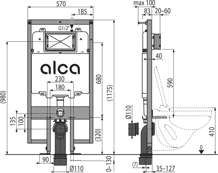 Stelaż AM1101/1200 SÁDROMODUL SLIM