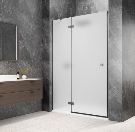 Przejdź do produktu GLOBE GUN METAL drzwi prysznicowe do wnęki 1200mm, szkło matowe, lewe