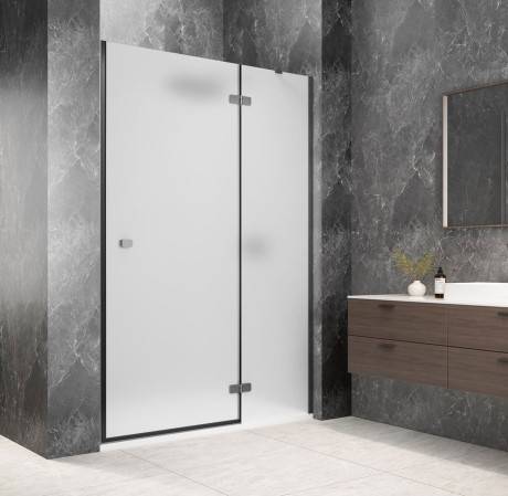 Przejdź do produktu GLOBE GUN METAL drzwi prysznicowe do wnęki 1200mm, szkło matowe, prawe