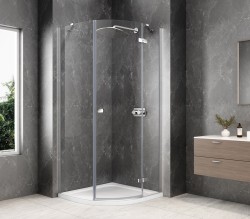 GLOBE CHROME kabina prysznicowa półokrągła 800x800mm, szkło czyste, prawe