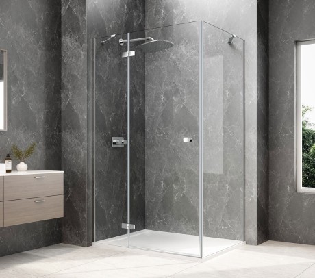 Przejdź do produktu GLOBE CHROME prostokątna kabina prysznicowa 1000x800mm, szkło czyste, lewe