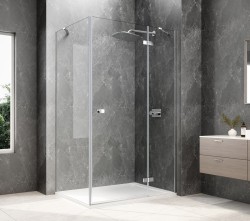 GLOBE CHROME prostokątna kabina prysznicowa 1000x800mm, szkło czyste, prawe