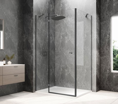Przejdź do produktu GLOBE GUN METAL prostokątna kabina prysznicowa 1000x800mm, szkło czyste, lewe