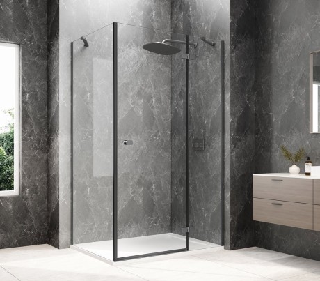 Przejdź do produktu GLOBE GUN METAL prostokątna kabina prysznicowa 1000x800mm, szkło czyste, prawe