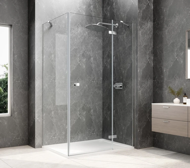 GLOBE CHROME prostokątna kabina prysznicowa 1100x800mm, szkło czyste, prawe