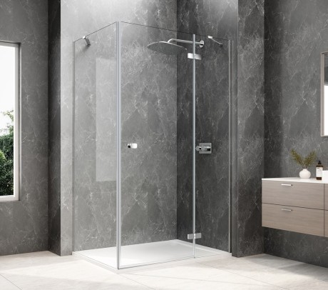 Przejdź do produktu GLOBE CHROME prostokątna kabina prysznicowa 1200x800mm, szkło czyste, prawe