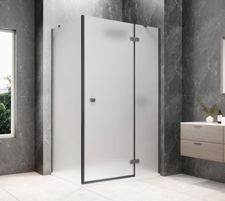 Przejdź do produktu GLOBE GUN METAL prostokątna kabina prysznicowa 1100x1000mm, szkło matowe, prawe
