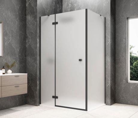 Przejdź do produktu GLOBE BLACK prostokątna kabina prysznicowa 1200x1000mm, szkło matowe, lewe