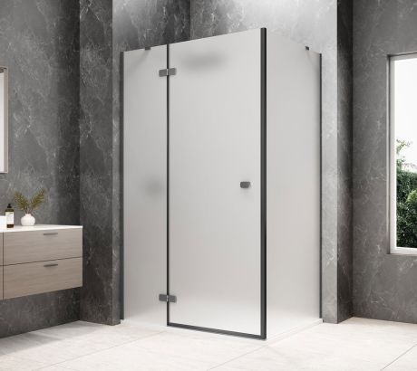 Przejdź do produktu GLOBE GUN METAL prostokątna kabina prysznicowa 1200x1000mm, szkło matowe, lewe