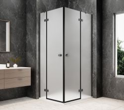 GLOBE GUN METAL prostokątna kabina prysznicowa 1200x900mm, wejście z rogu, szkło matowe