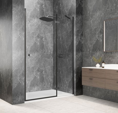 Przejdź do produktu GLOBE GUN METAL drzwi prysznicowe do wnęki 1000mm, szkło czyste, prawe
