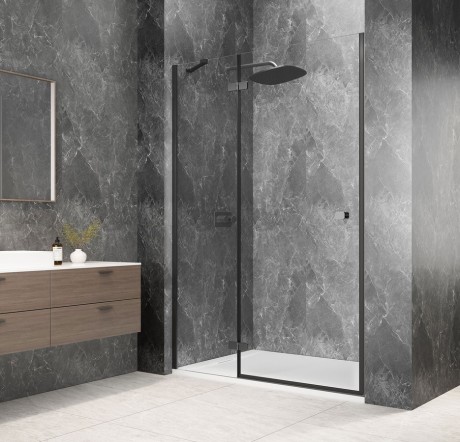 Przejdź do produktu GLOBE GUN METAL drzwi prysznicowe do wnęki 1100mm, szkło czyste, lewe